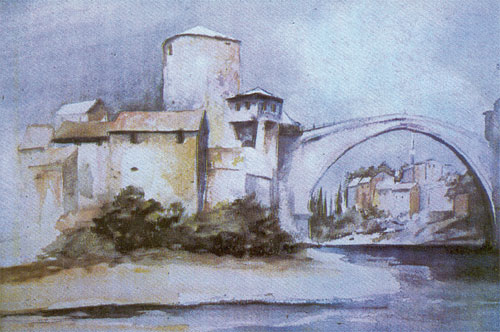 Rudolf Haupt: Stari most, akvarel [Natrag]