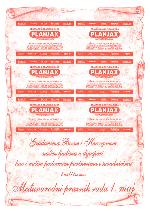 Planjax-Tešanj: Prvomajska čestitka [Natrag]