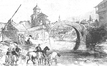 Stari most - crtez iz "Illustrierte zeitungen", Leipzig, 25.09.1875.