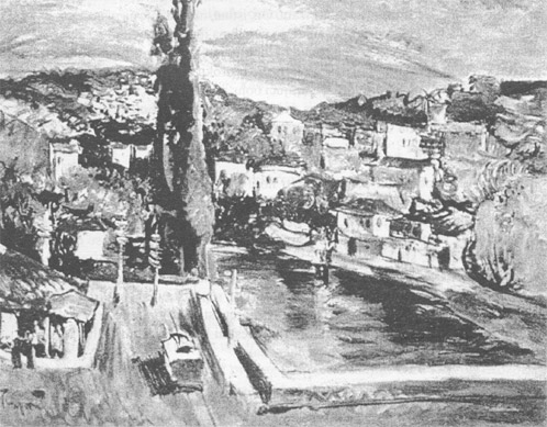 Јован Бијелић: Сарајево, уље, 1932.