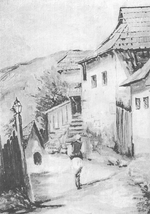 Јусуф Хаџић: Стари Коњиц, комбинована техника, 1939.