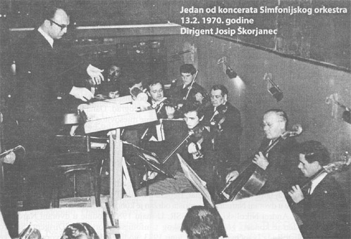 Jedan od koncerata Simfonijskog orkestra 13.2.1970. godine. Dirigent: Josip Škorjanec