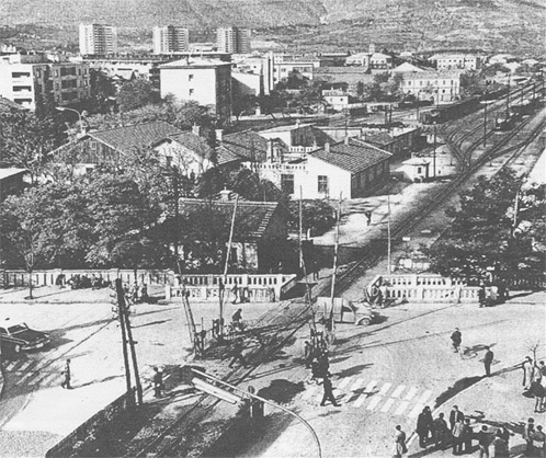 ”Shtreka” – zheljeznichki prijelaz preko puta danashnje Gimnazije iz 1960.